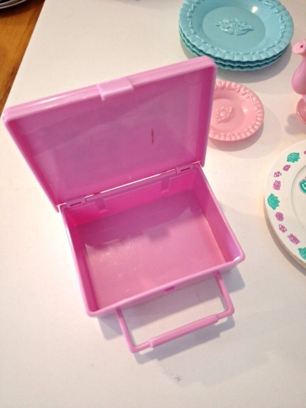 Cabbage Patch Kids Tea Party 80s Doll Lunchbox Purple Pink Blue Vintage - Picture 7 of 11